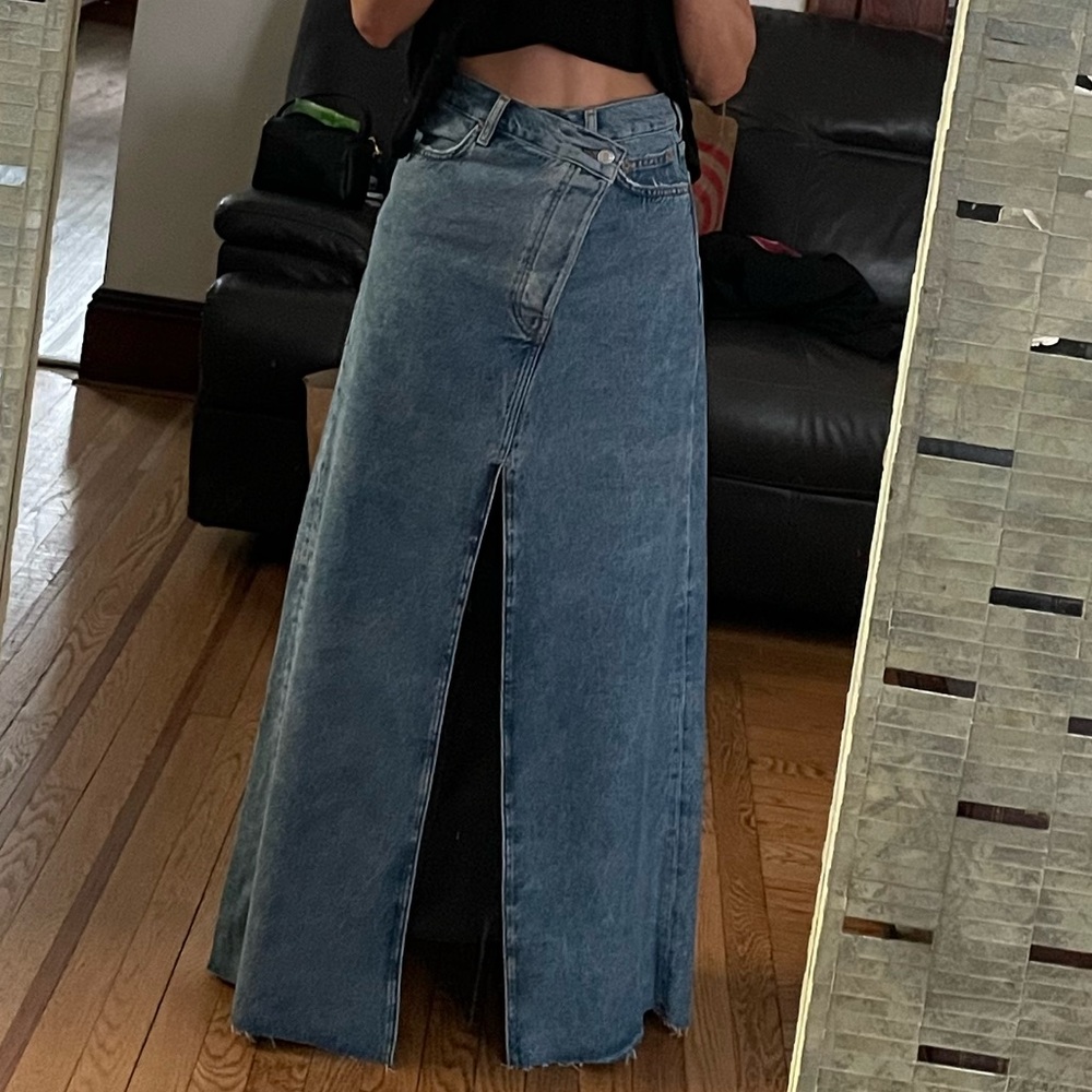 Zara denim long skirt